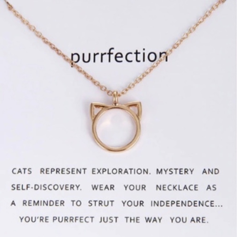 Purrfection Cat Necklace with Card